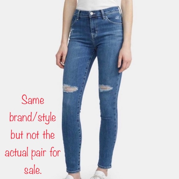 J BRAND Maria Distressed High Rise Skinny Jeans Motion Wash Size 27 - Picture 10 of 10